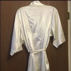 Ivory silk bridal robe